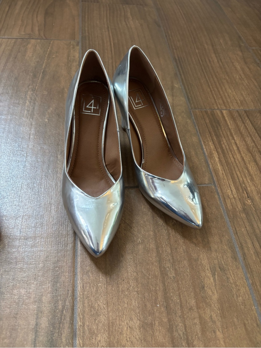 LFL Lust For Life Women's LL-MOXXIE Pump Pointed Toe Silver Patent Dress Pumps